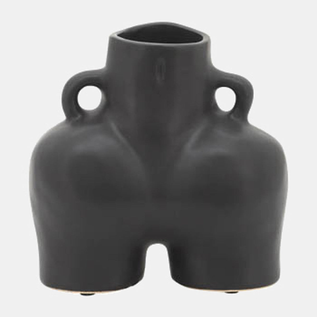 Cer, 6" Half Body Vase, Black