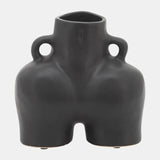 Cer, 6" Half Body Vase, Black