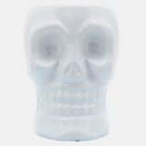 Cer, 6" Skull Vase, White