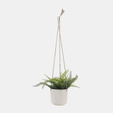 Cer, 6" Vector Hanging Planter, White