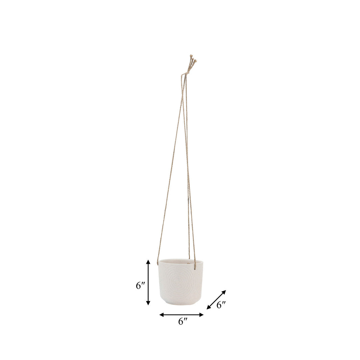 Cer, 6" Vector Hanging Planter, White