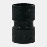 Cer, 7" Arches Dumbell Vase, Forest Green