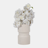 Cer, 7" Arches Dumbell Vase, White