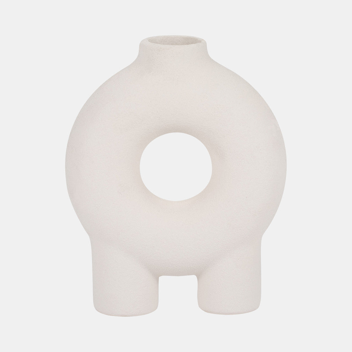 Cer, 7" Donut Footed Vase, Cotton