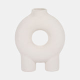 Cer, 7" Donut Footed Vase, Cotton