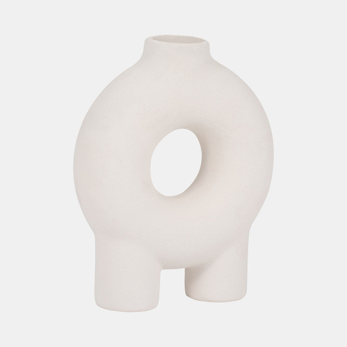 Cer, 7" Donut Footed Vase, Cotton