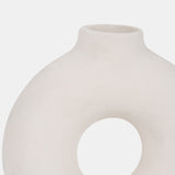 Cer, 7" Donut Footed Vase, Cotton