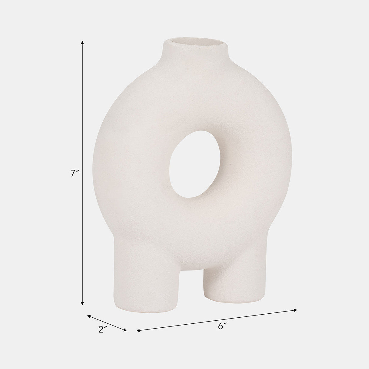 Cer, 7" Donut Footed Vase, Cotton