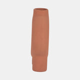 Cer,7",donut Footed Vase,terracotta