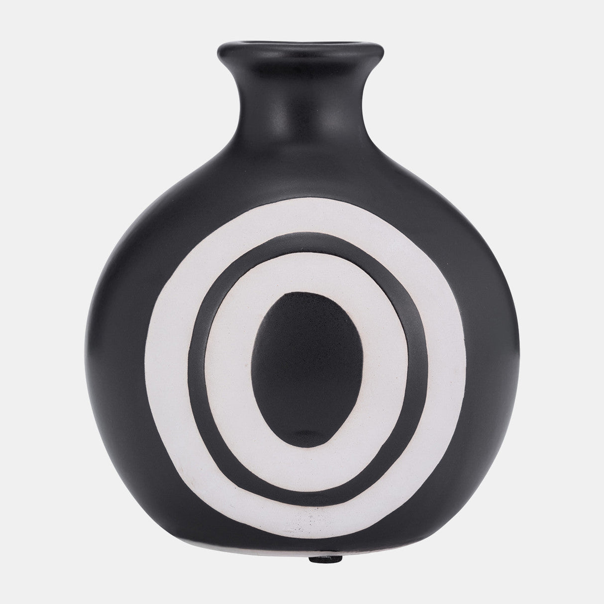 Cer, 7"h Abstract Vase, Black