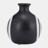 Cer, 7"h Abstract Vase, Black