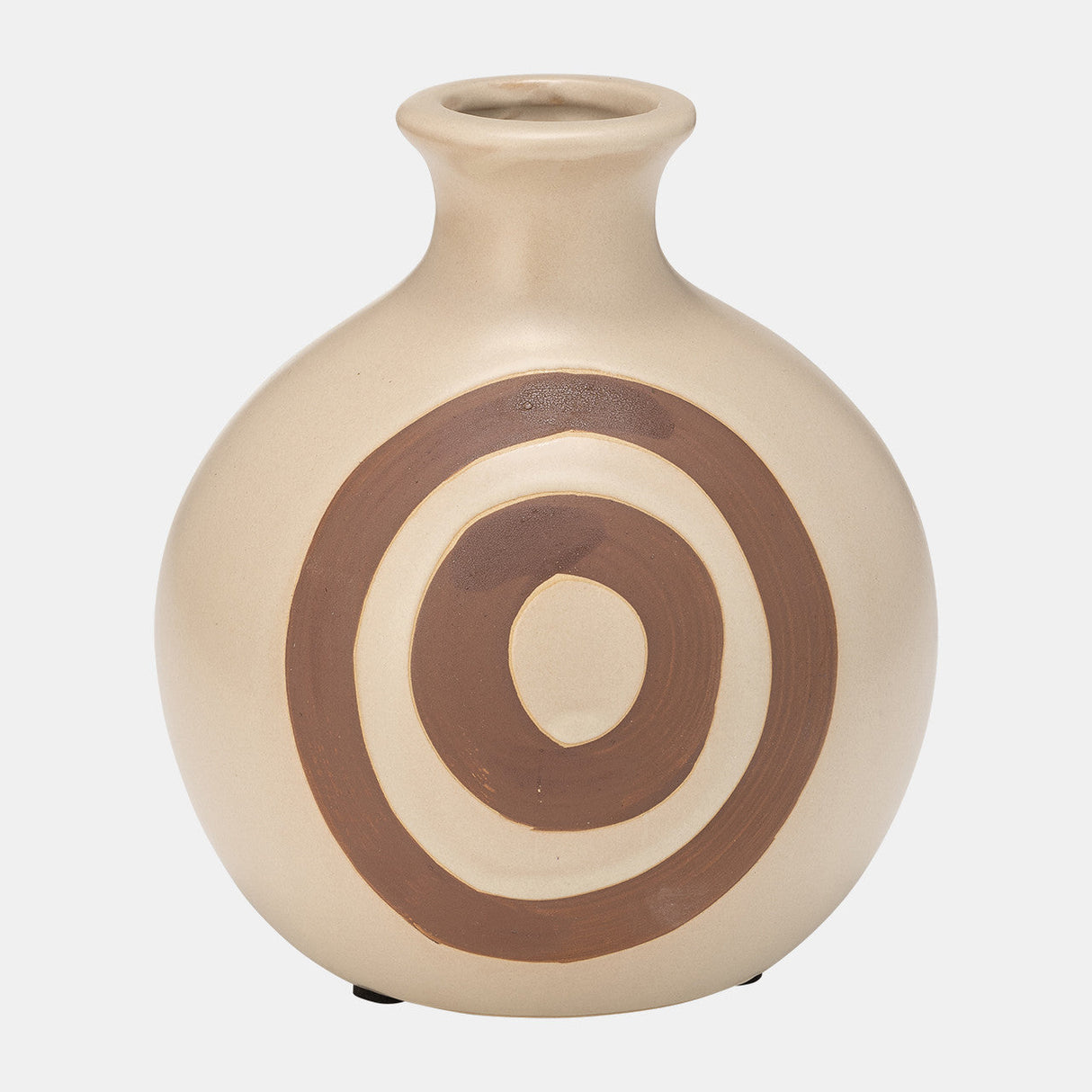 Cer, 7"h Abstract Vase, Irish Cream