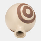 Cer, 7"h Abstract Vase, Irish Cream