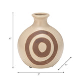 Cer, 7"h Abstract Vase, Irish Cream