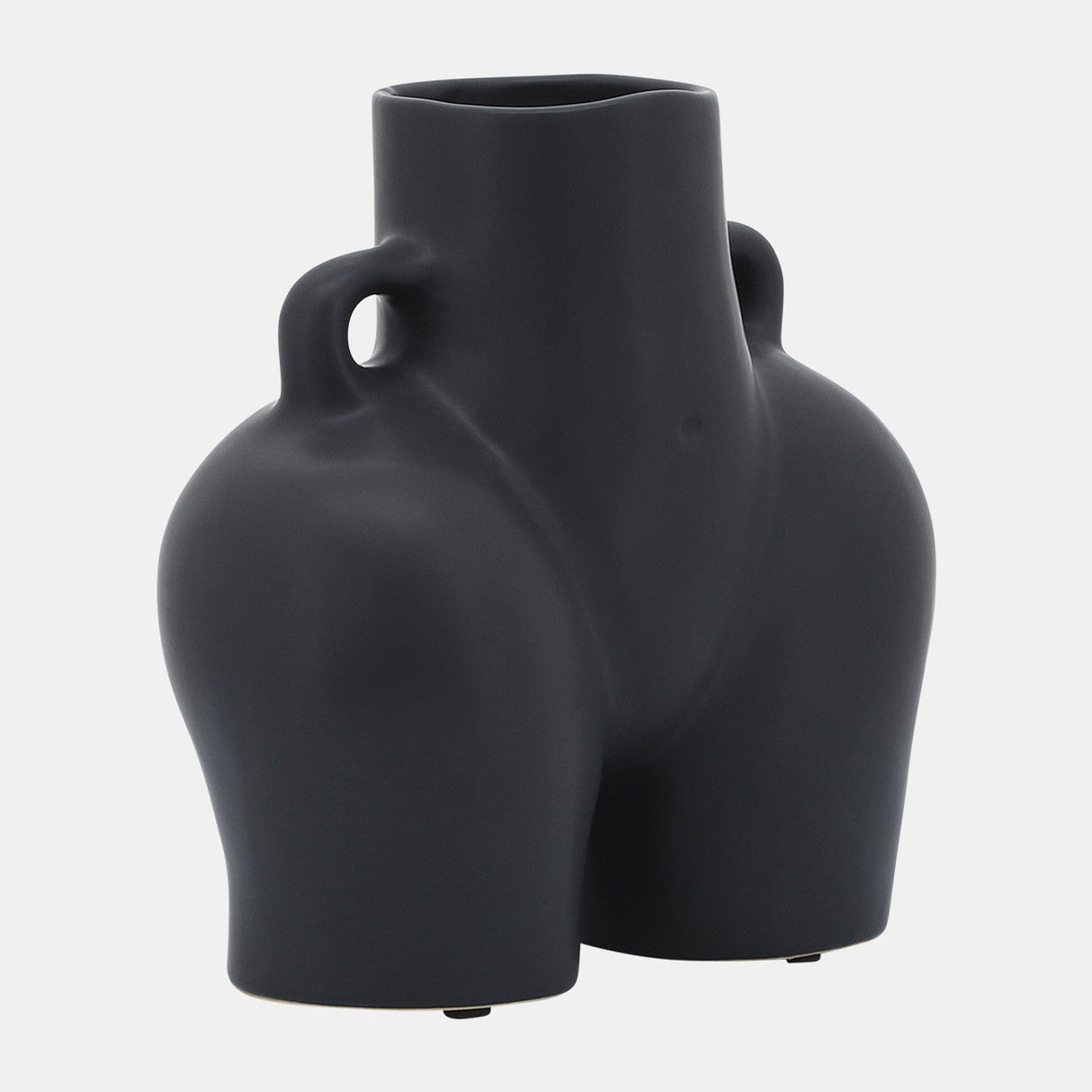 Cer, 7" Half Body Vase, Black