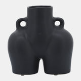 Cer, 7" Half Body Vase, Black