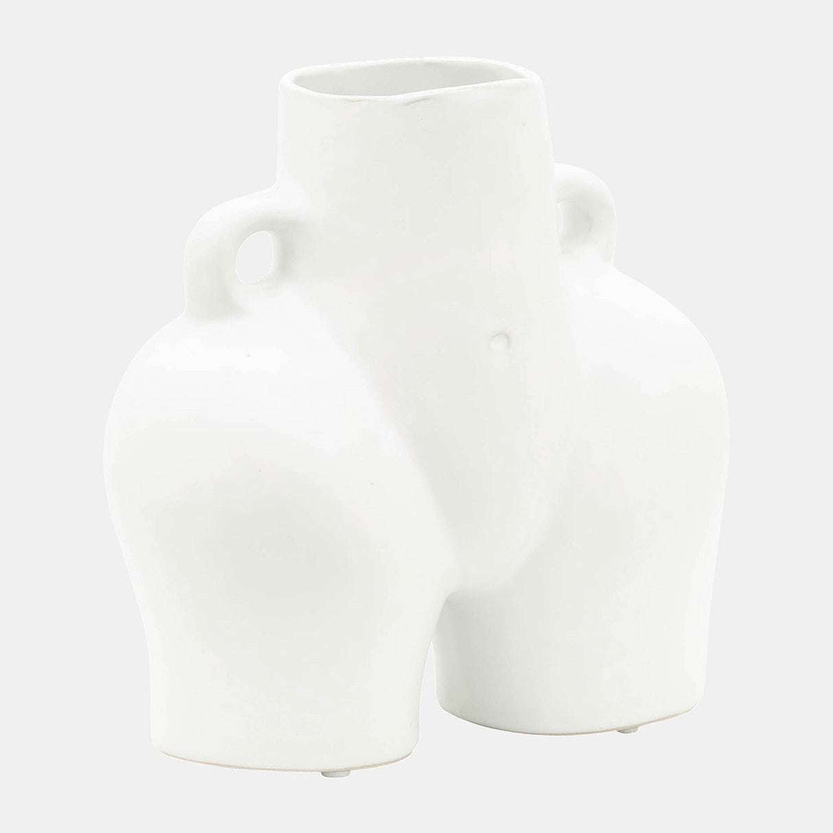 Cer, 7" Half Body Vase, White