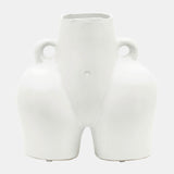 Cer, 7" Half Body Vase, White