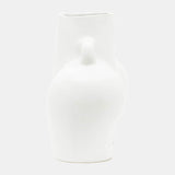 Cer, 7" Half Body Vase, White