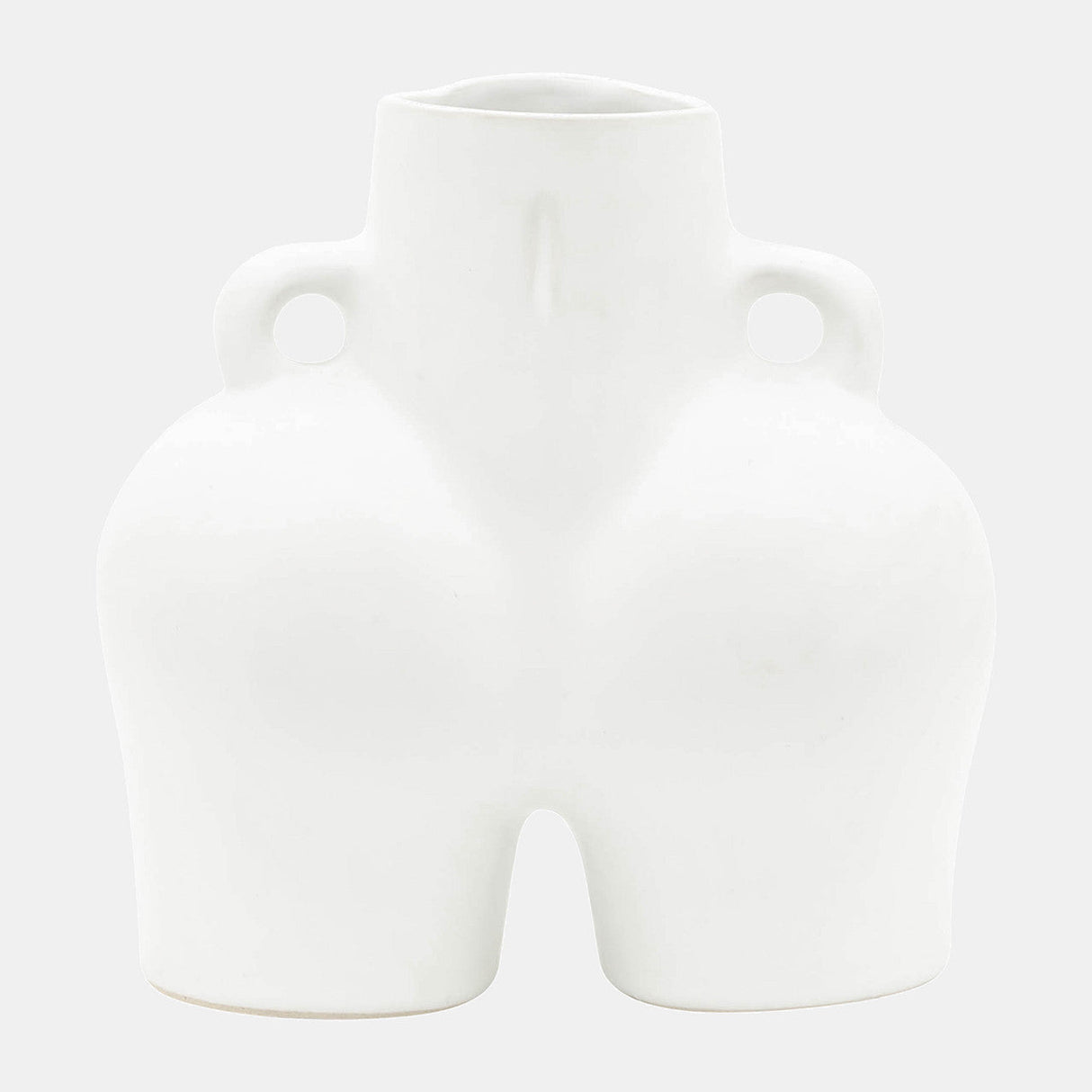 Cer, 7" Half Body Vase, White