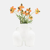 Cer, 7" Half Body Vase, White