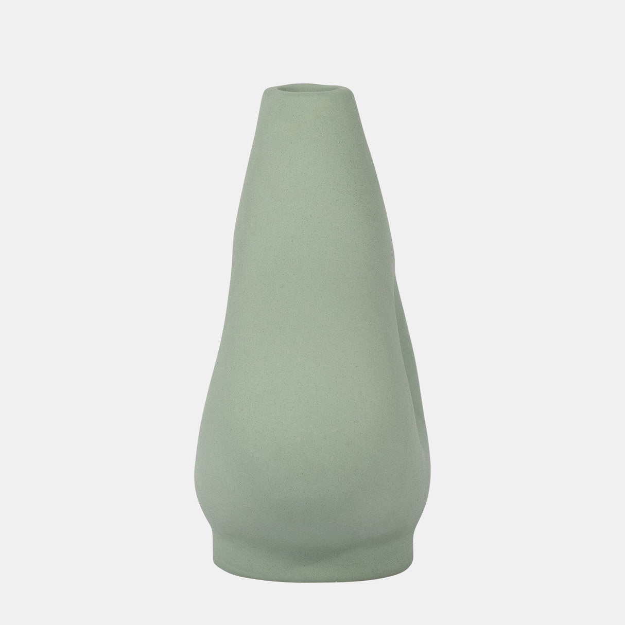 Cer, 7" Short Open Cut-out Nomad Vase, Dark Sage