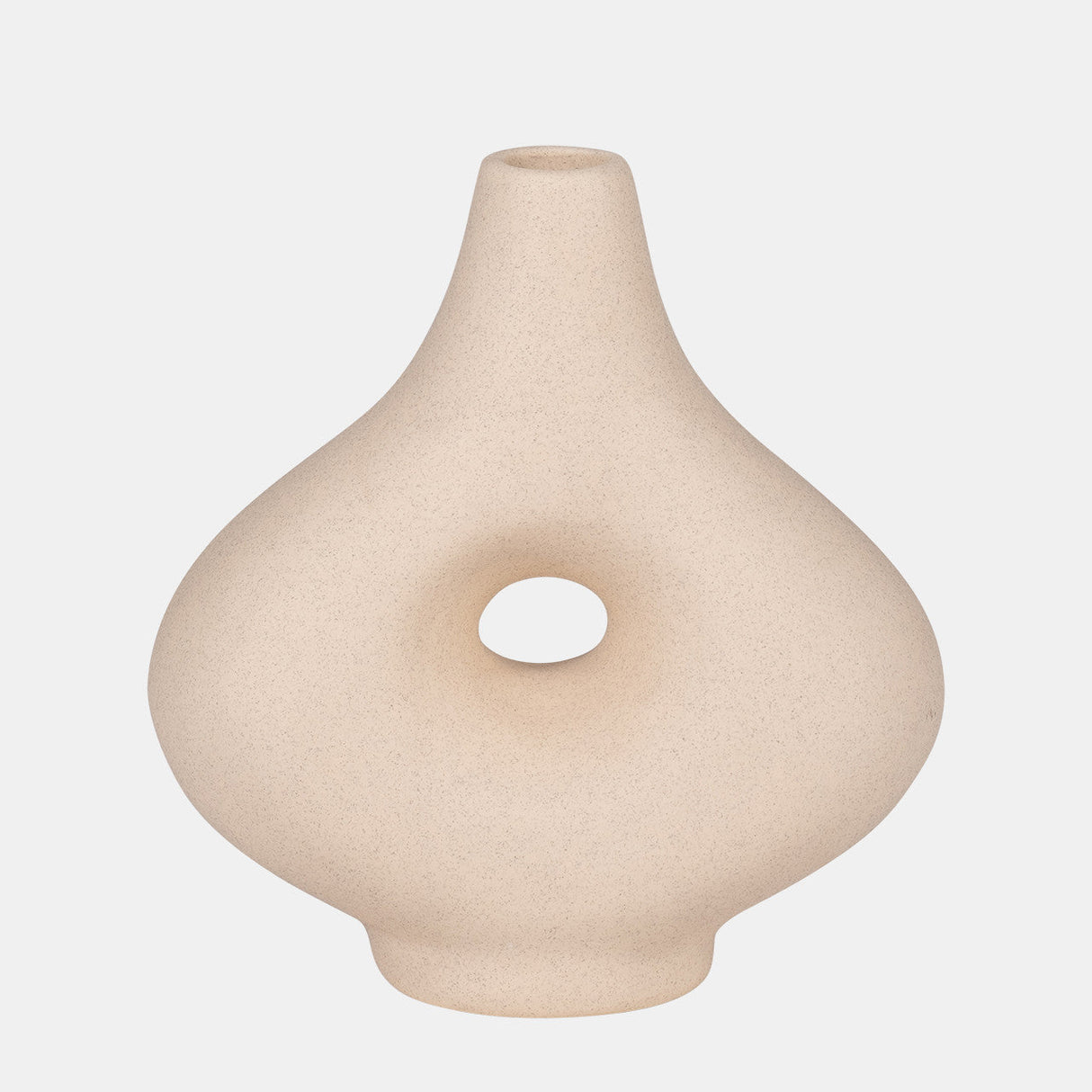 Cer, 7" Short Open Cut-out Nomad Vase, Ivory