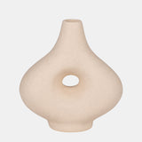 Cer, 7" Short Open Cut-out Nomad Vase, Ivory