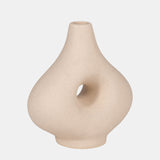 Cer, 7" Short Open Cut-out Nomad Vase, Ivory