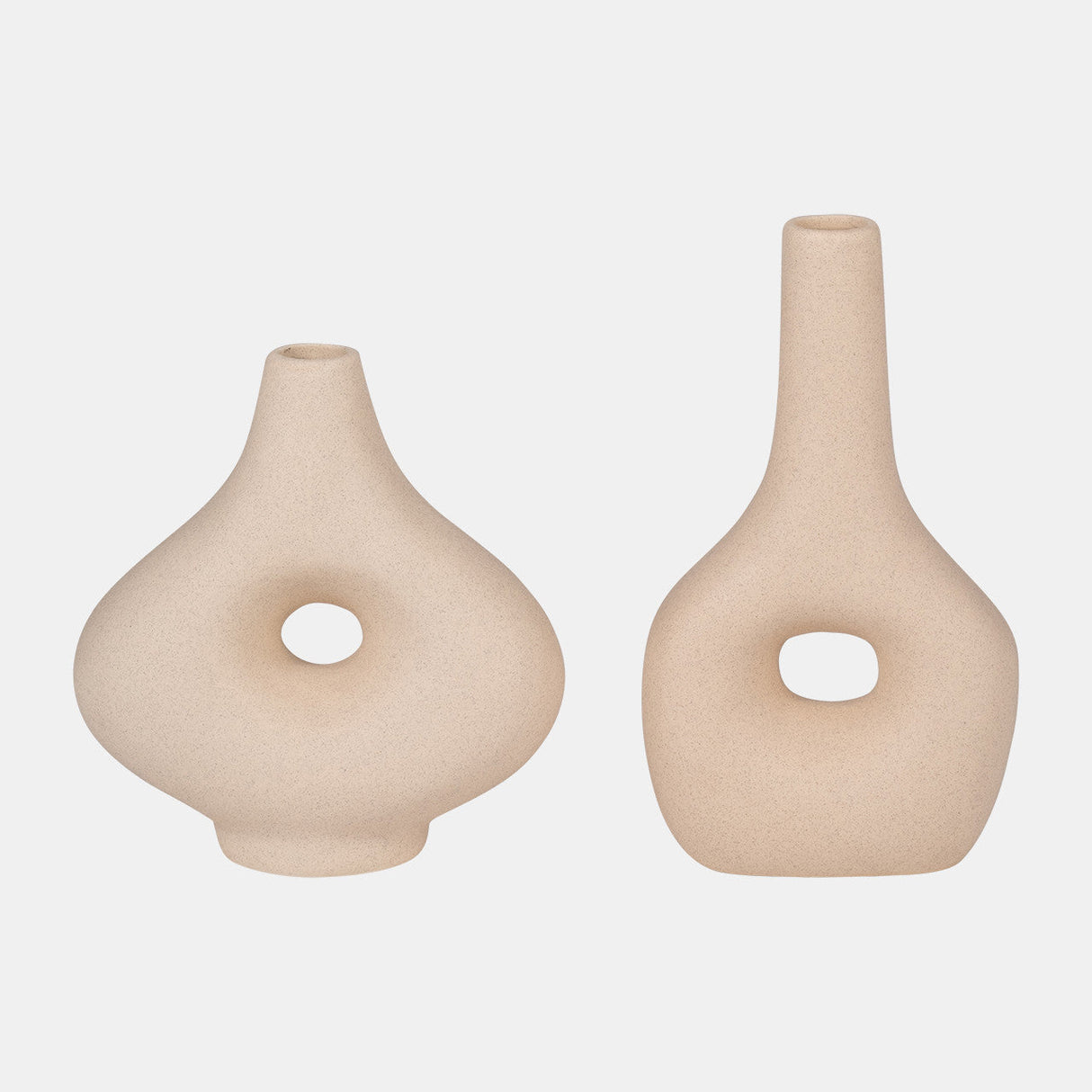 Cer, 7" Short Open Cut-out Nomad Vase, Ivory