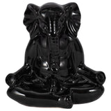 Cer, 7" Yoga Elephant, Blk