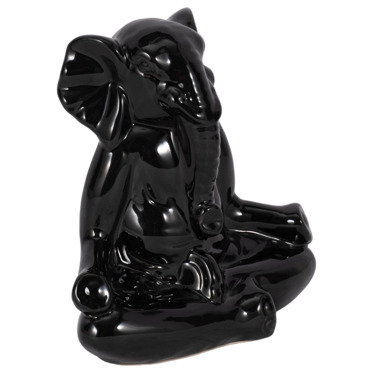 Cer, 7" Yoga Elephant, Blk