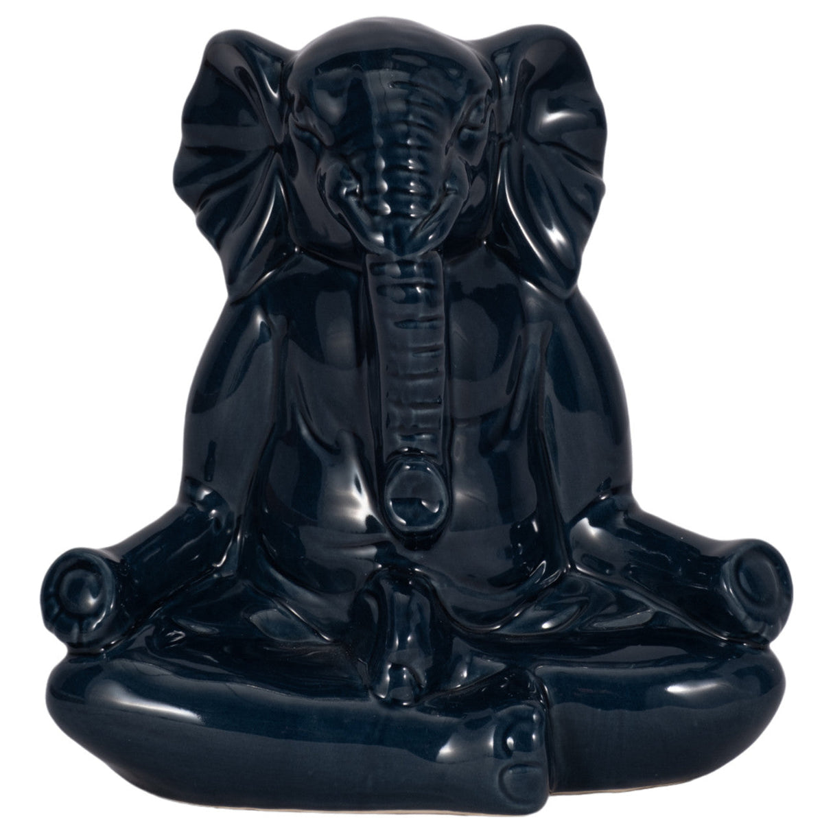 Cer, 7" Yoga Elephant, Navy Blue