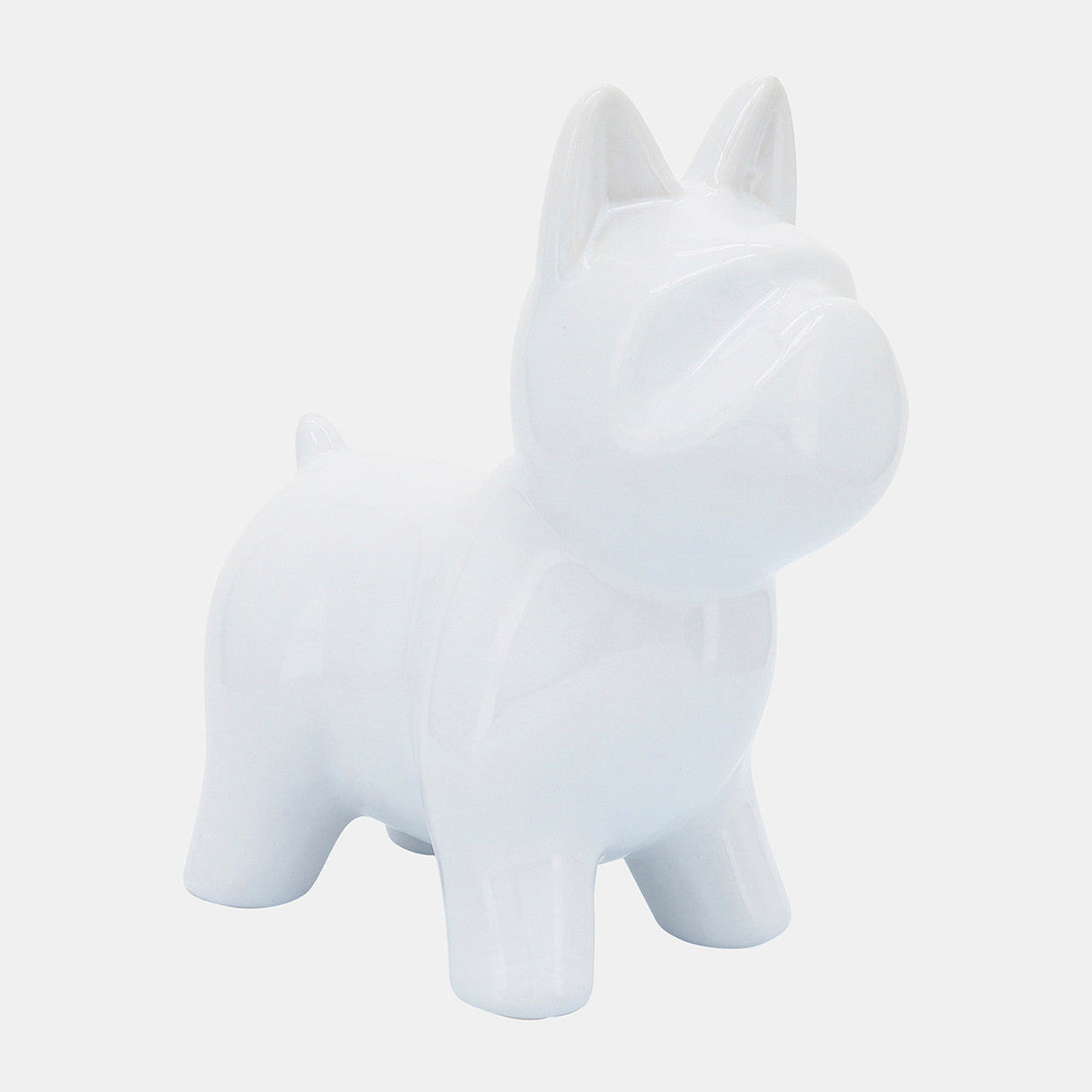 Cer, 8" Dog Table Deco, White