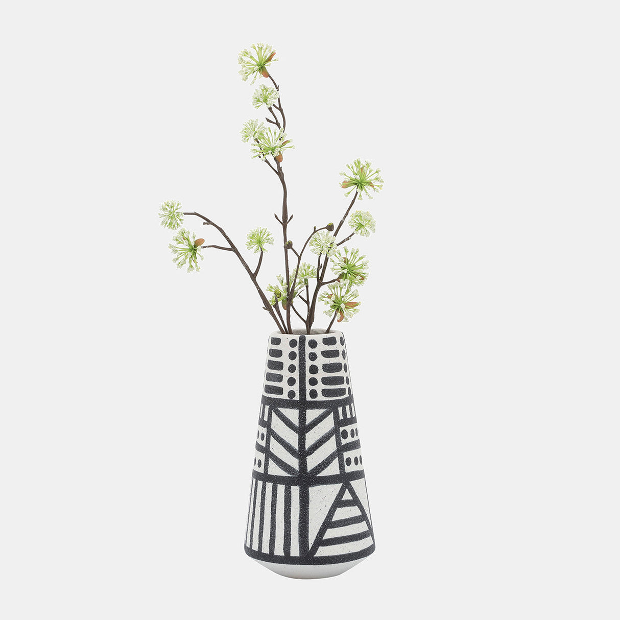 Cer, 8" Eclectic Vase, Black/white