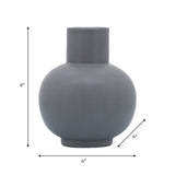 Cer, 8"h Bulbous Vase, Gray