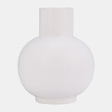 Cer, 8"h Bulbous Vase, White