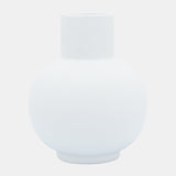 Cer, 8"h Bulbous Vase, White