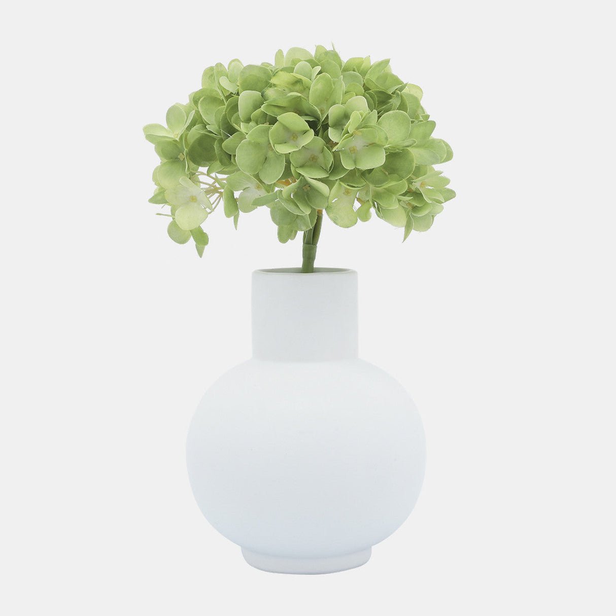 Cer, 8"h Bulbous Vase, White