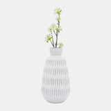 Cer, 8"h Dimpled Vase, White