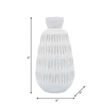 Cer, 8"h Dimpled Vase, White