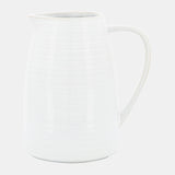 Cer, 8"h Pitcher, White