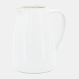 Cer, 8"h Pitcher, White