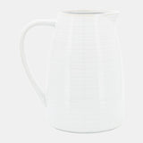 Cer, 8"h Pitcher, White