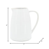 Cer, 8"h Pitcher, White