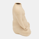 Cer, 8"h Woman Body Flower Vase, Cream