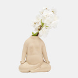 Cer, 8"h Woman Body Flower Vase, Cream