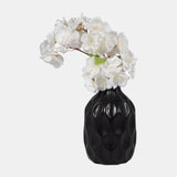 Cer, 8" Honeycomb Dimpled Vase, Black