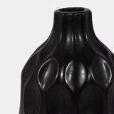 Cer, 8" Honeycomb Dimpled Vase, Black