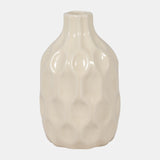 Cer, 8" Honeycomb Dimpled Vase, Cotton